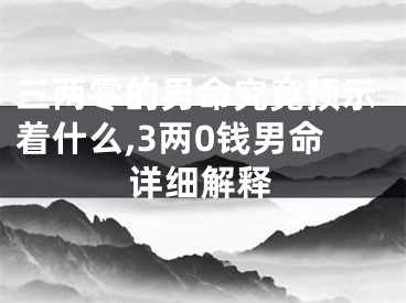 三两零的男命究竟预示着什么,3两0钱男命详细解释