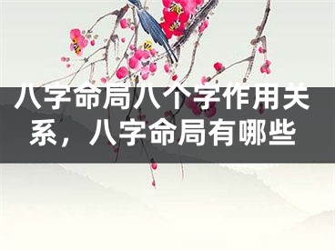 八字命局八个字作用关系，八字命局有哪些