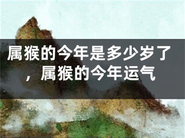 属猴的今年是多少岁了，属猴的今年运气