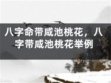 八字命带咸池桃花，八字带咸池桃花举例
