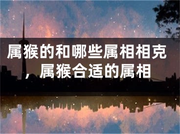 属猴的和哪些属相相克，属猴合适的属相