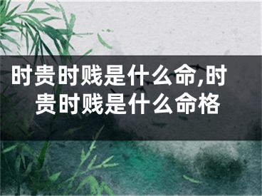 时贵时贱是什么命,时贵时贱是什么命格