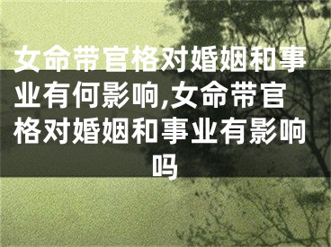 女命带官格对婚姻和事业有何影响,女命带官格对婚姻和事业有影响吗