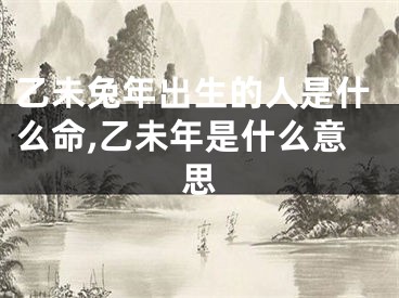 乙未兔年出生的人是什么命,乙未年是什么意思