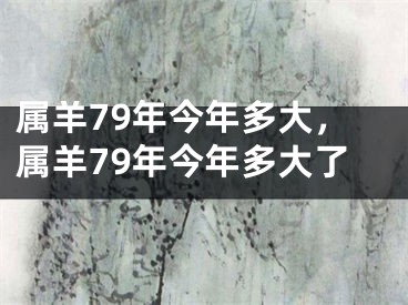 属羊79年今年多大，属羊79年今年多大了