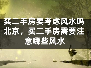 买二手房要考虑风水吗北京，买二手房需要注意哪些风水