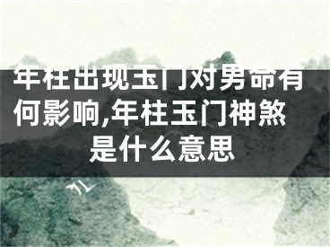 年柱出现玉门对男命有何影响,年柱玉门神煞是什么意思