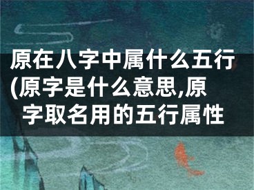 原在八字中属什么五行(原字是什么意思,原字取名用的五行属性