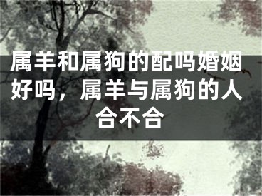 属羊和属狗的配吗婚姻好吗,属羊与属狗的人合不合