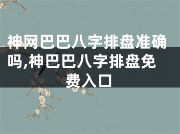 神网巴巴八字排盘准确吗,神巴巴八字排盘免费入口