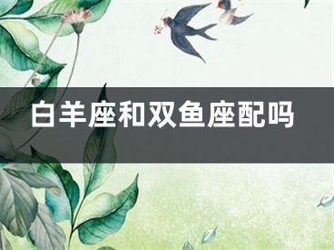 白羊座和双鱼座配吗