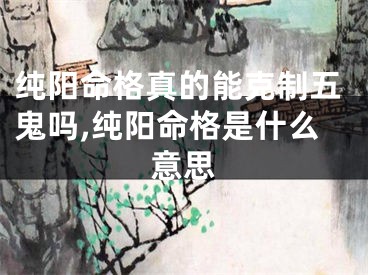 纯阳命格真的能克制五鬼吗,纯阳命格是什么意思