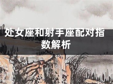 处女座和射手座配对指数解析