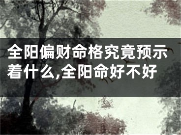 全阳偏财命格究竟预示着什么,全阳命好不好