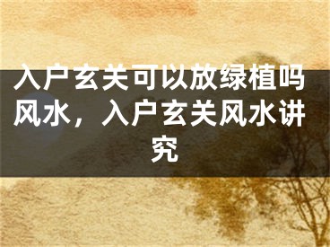 入户玄关可以放绿植吗风水，入户玄关风水讲究