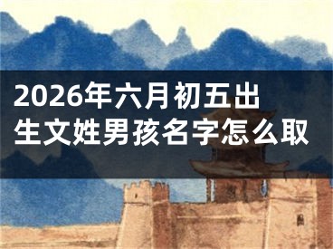 2026年六月初五出生文姓男孩名字怎么取