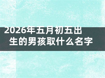 2026年五月初五出生的男孩取什么名字