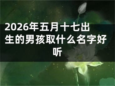 2026年五月十七出生的男孩取什么名字好听