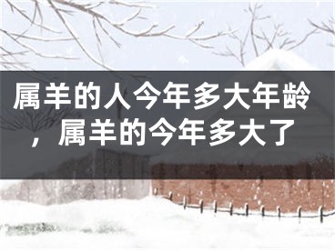 属羊的人今年多大年龄，属羊的今年多大了