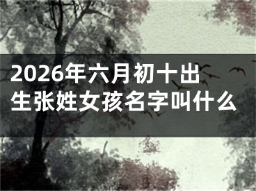 2026年六月初十出生张姓女孩名字叫什么
