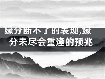 缘分断不了的表现,缘分未尽会重逢的预兆