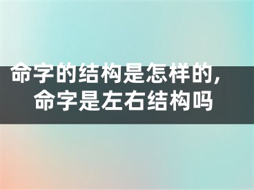 命字的结构是怎样的,命字是左右结构吗