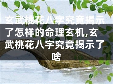 玄武桃花八字究竟揭示了怎样的命理玄机,玄武桃花八字究竟揭示了啥