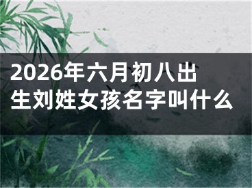2026年六月初八出生刘姓女孩名字叫什么