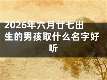 2026年六月廿七出生的男孩取什么名字好听