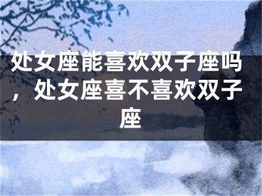 处女座能喜欢双子座吗，处女座喜不喜欢双子座