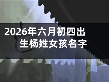 2026年六月初四出生杨姓女孩名字