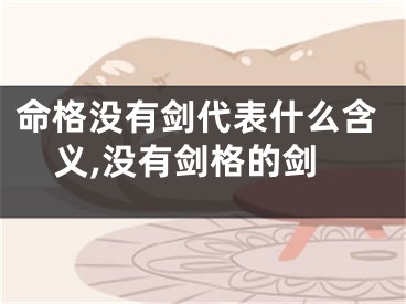 命格没有剑代表什么含义,没有剑格的剑