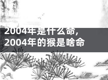 2004年是什么命,2004年的猴是啥命