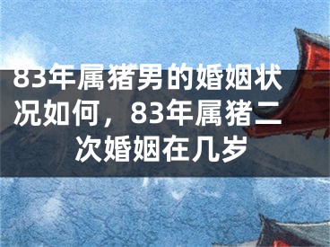 83年属猪男的婚姻状况如何，83年属猪二次婚姻在几岁