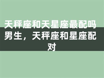 天秤座和天星座最配吗男生，天秤座和星座配对