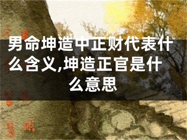 男命坤造中正财代表什么含义,坤造正官是什么意思
