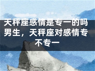 天秤座感情是专一的吗男生，天秤座对感情专不专一