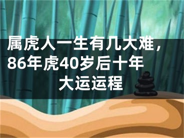 属虎人一生有几大难，86年虎40岁后十年大运运程