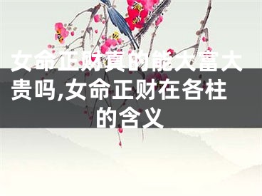 女命正财真的能大富大贵吗,女命正财在各柱的含义