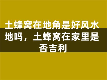 土蜂窝在地角是好风水地吗，土蜂窝在家里是否吉利