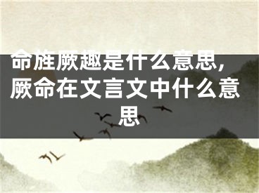 命旌厥趣是什么意思,厥命在文言文中什么意思