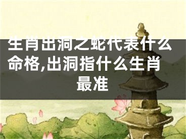 生肖出洞之蛇代表什么命格,出洞指什么生肖最准