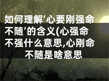 如何理解‘心要刚强命不随’的含义(心强命不强什么意思,心刚命不随是啥意思