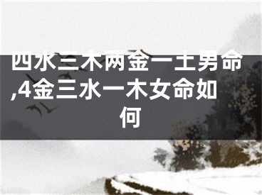 四水三木两金一土男命,4金三水一木女命如何