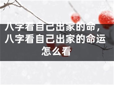 八字看自己出家的命,八字看自己出家的命运怎么看