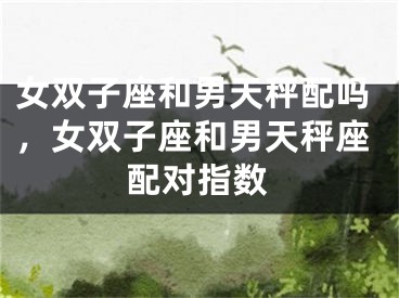 女双子座和男天秤配吗，女双子座和男天秤座配对指数