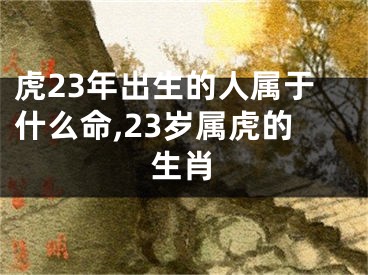 虎23年出生的人属于什么命,23岁属虎的生肖