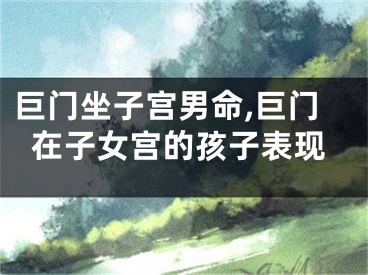 巨门坐子宫男命,巨门在子女宫的孩子表现