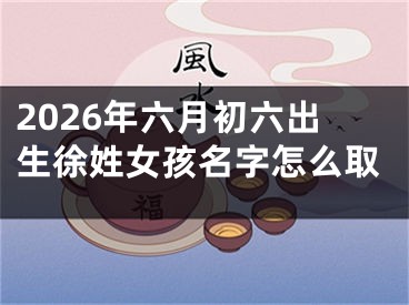 2026年六月初六出生徐姓女孩名字怎么取