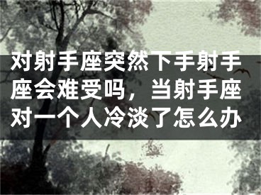 对射手座突然下手射手座会难受吗，当射手座对一个人冷淡了怎么办